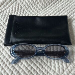 Quay Felt Cute 52mm Gradient Small Oval Sunglasses. Color Pri/ Smoke
